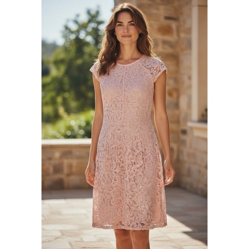 Eva Mendes Collection New Yiork & Company Women’s Pink Lace Dress Size